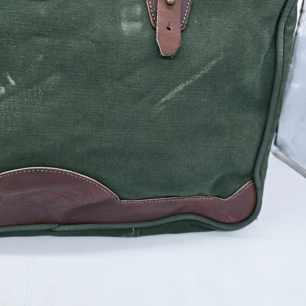 Vintage Orvis Battenkill Bag Travel Weekender‎ Pique Canvas Green Leather Large